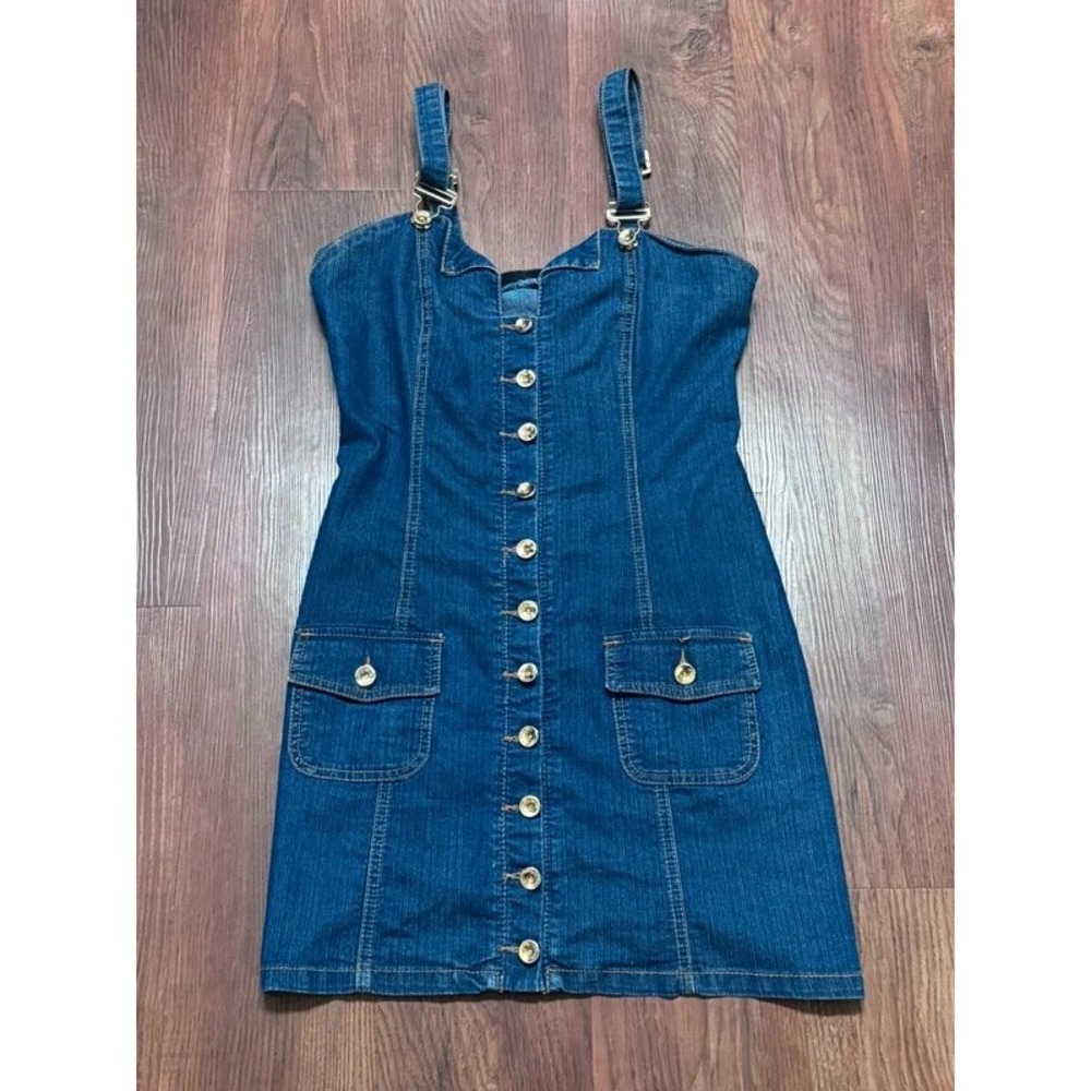 Studio F Denim Mini Dress Size 4 Blue